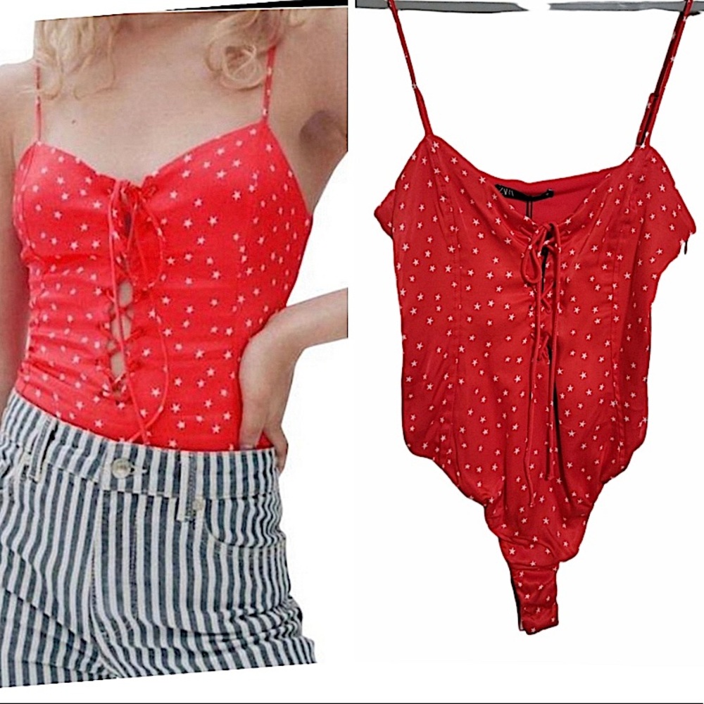 NWT Zara Red Stars Bodysuit NEW Medium / M NEW